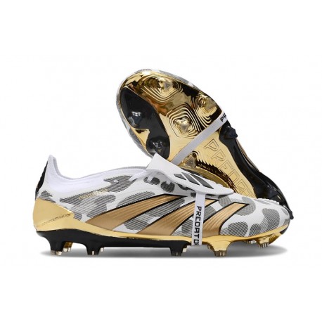 Botas Adidas Predator Elite Foldover Tongue FG Blanco Oro Gris