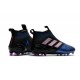 Tacos de futbol adidas Ace 17+ Purecontrol FG Negro Blanco Azul