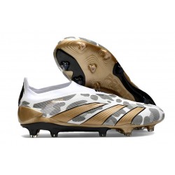 adidas Botas Futbol Predator Elite LL FG Sin Cordones FG Blanco Oro Gris