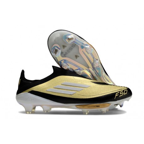 Botas de Futbol adidas F50 + LL FG X Messi Dorado Met Negro Blanco