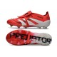 Adidas Predator 25 Elite Tongue FG Rojo Lúcido Blanco Negro