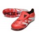 Adidas Predator 25 Elite Tongue FG Rojo Lúcido Blanco Negro