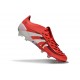 Adidas Predator 25 Elite Tongue FG Rojo Lúcido Blanco Negro