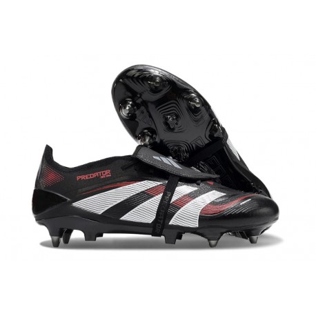 Adidas Predator 25 Elite Tongue FG Negro Gris Four Rojo Lúcido