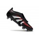Adidas Predator 25 Elite Tongue FG Negro Gris Four Rojo Lúcido