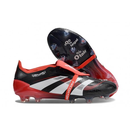 Adidas Predator 25 Elite Tongue FG Negro Blanco Rojo