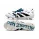 Adidas Predator 25 Elite Tongue FG Blanco Negro Ciano
