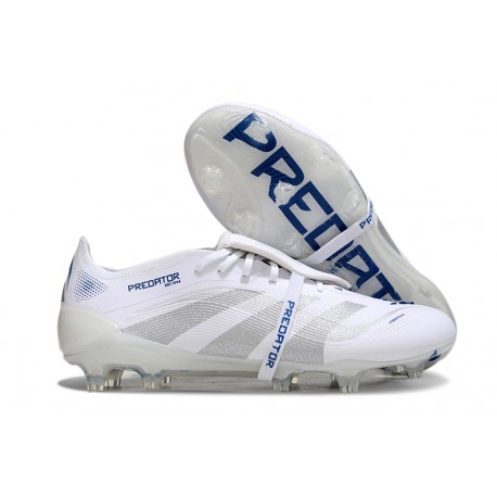 Adidas Predator 25 Elite Tongue FG Blanco Plateado Met Bright Royal