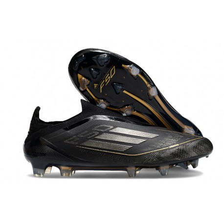 Zapatos de Fútbol adidas F50 Elite LL FG Negro Hierro Met Dorado Met