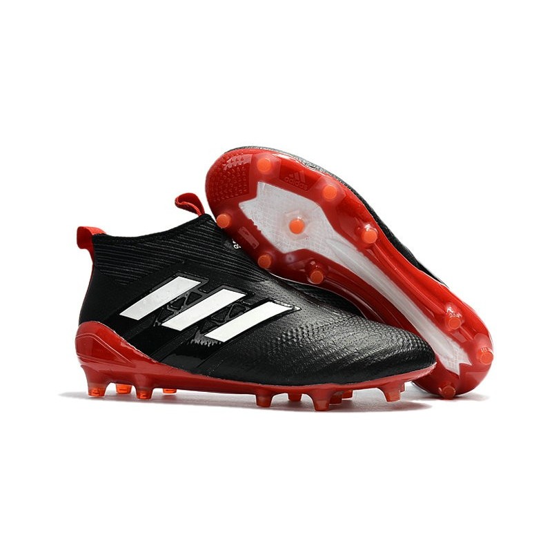 Mansedumbre Macadán Morbosidad Zapatos de fútbol adidas Ace 17+ Purecontrol FG Negro Blanco Rojo