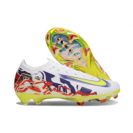 Bota de Futbol Nike Mercurial Vapor 16 Elite FG Blanco Amarillo Violeta Rojo