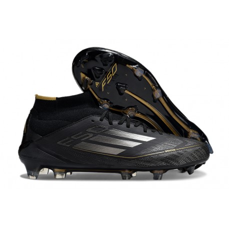 Zapatilla adidas F50 Elite Mid FG Negro Hierro Met Dorado Met