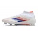 Zapatilla adidas F50 Elite Mid FG Blanco Rojo Solar Azul Lúcido