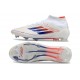 Zapatilla adidas F50 Elite Mid FG Blanco Rojo Solar Azul Lúcido