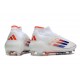 Zapatilla adidas F50 Elite Mid FG Blanco Rojo Solar Azul Lúcido