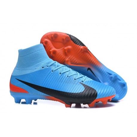 Zapatillas de fútbol Nike Mercurial Superfly V FG Para Hombre Azul Rojo Negro