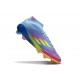 Zapatilla adidas F50 Elite Mid FG Azul Fusion Limón Lúcido Rosa