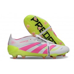 Adidas Predator 25 Elite Tongue FG Blanco Rosa Lúcido Limón Lúcido