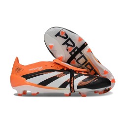 Adidas Predator 25 Elite Tongue FG Negro Blanco Naranja