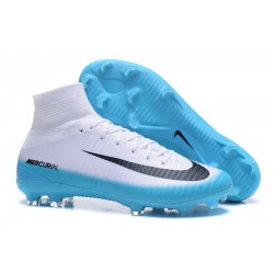 Baratas Botas de fútbol Nike Mercurial Superfly V FG Blanco Azul Negro