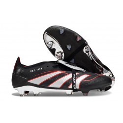 Adidas Predator 25 Elite Tongue FG Negro Blanco Rojo
