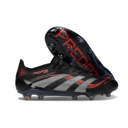 Botas de Fútbol Adidas Predator Elite FG Negro Gris Four Rojo Lúcido