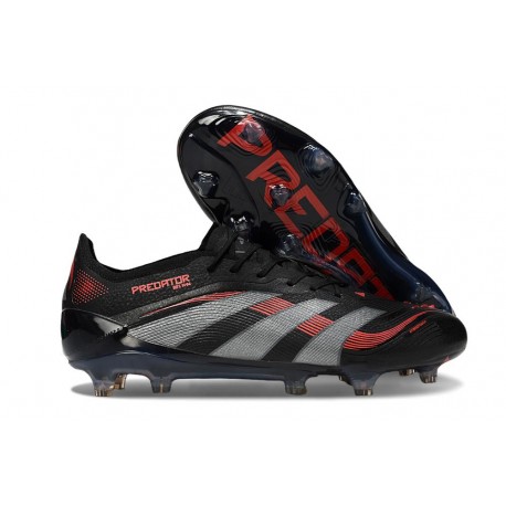 Botas de Fútbol Adidas Predator Elite FG Negro Gris Four Rojo Lúcido