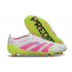 Botas de Fútbol Adidas Predator Elite FG Blanco Rosa Lúcido Limón Lúcido