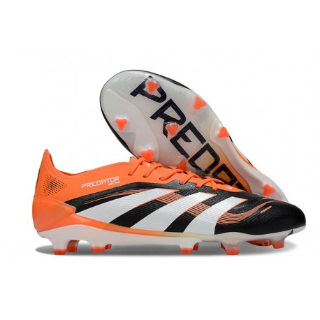 Botas de Fútbol Adidas Predator Elite FG Negro Blanco Naranja