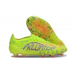 Botas de Fútbol Adidas Predator Elite FG Limón Lúcido Rosa Azul Fusion