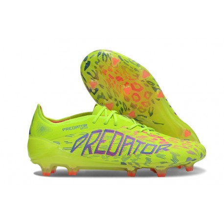 Botas de Fútbol Adidas Predator Elite FG Limón Lúcido Rosa Azul Fusion