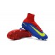 Nuevo Botas de fútbol Nike Mercurial Superfly 5 FG Azul Rojo Amarillo