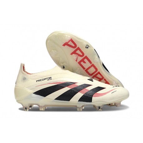 adidas Predator Elite Laceless FG Blanco Off Negro Rubí Puro