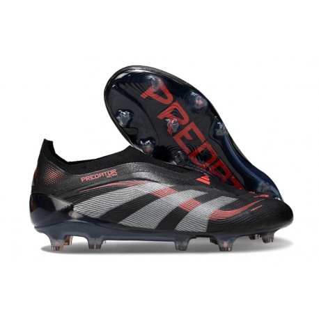 adidas Predator Elite Laceless FG Negro Gris Four Rojo Lúcido