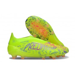 adidas Predator Elite Laceless FG Limón Lúcido Rosa Lúcido Azul Fusion
