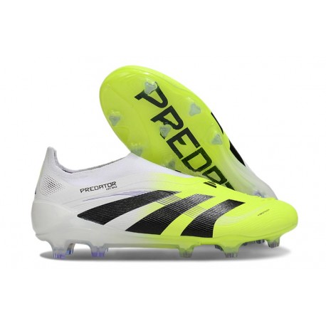 adidas Predator Elite Laceless FG Blanco Negro Limón Lúcido