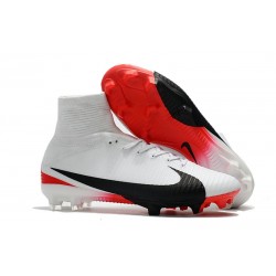Baratas Botas de fútbol Nike Mercurial Superfly V FG Blanco Rojo Negro