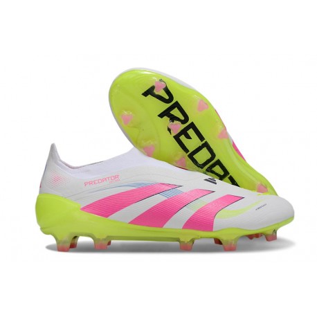 adidas Predator Elite Laceless FG Blanco Rosa Lúcido Limón Lúcido