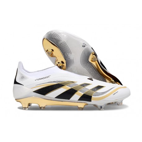 adidas Predator Elite Laceless FG Ftwr Blanco Dorado Met