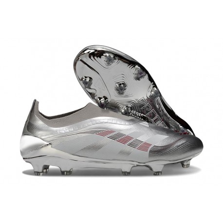 adidas Predator Elite Laceless FG Plateada Gris