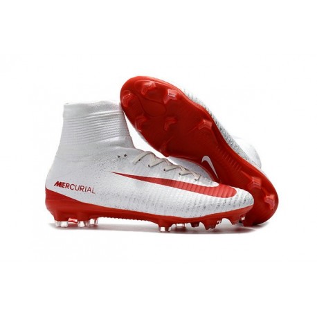 Zapatillas de fútbol Nike Mercurial Superfly 5 FG Blanco Rojo