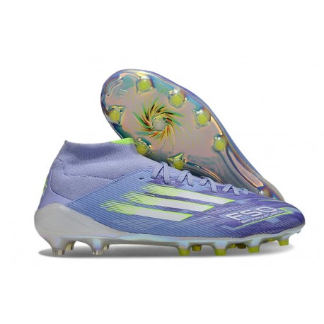 Zapatilla adidas F50 Elite Mid FG Violeta Tone Limón Lúcido Morado Rush