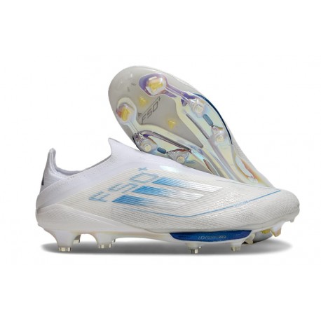 Botas de Futbol adidas F50 + LL FG Blanco Perla Met Azul