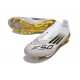 Botas de Futbol adidas F50 + LL FG Blanco Negro Met Dorado