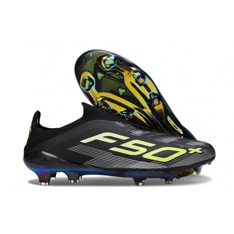 Botas de Futbol adidas F50 + LL FG Negro Hierro Met. Limón Lúcido