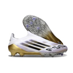 Zapatos de Fútbol adidas F50 Elite LL FG Blanco Negro Met Dorado