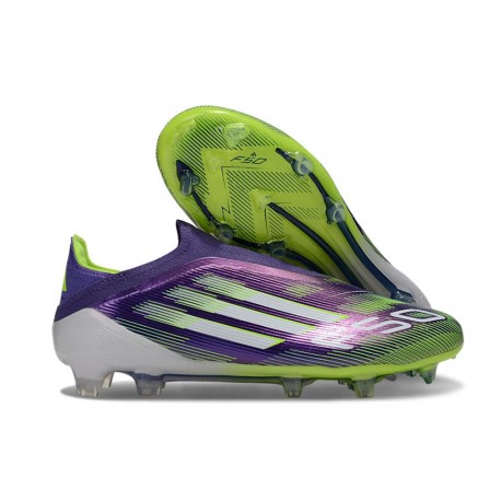 Zapatos de Fútbol adidas F50 Elite LL FG Morado Unity Blanco Amarillo Solar