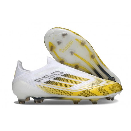 Zapatos de Fútbol adidas F50 Elite LL FG Blanco Amarillo