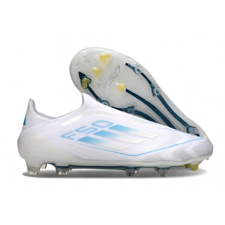 Zapatos de Fútbol adidas F50 Elite LL FG Blanco Perla Met Azul