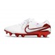 Bota de Futbol Nike Tiempo Legend 10 Elite FG Blanco Carmesí Vivo